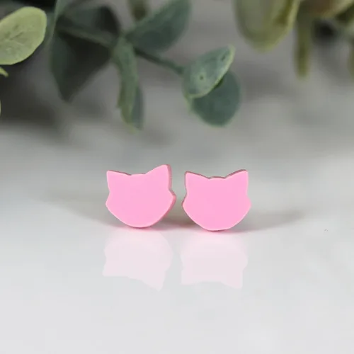 Miniatura 22 de Pendientes acrílicos cortados con láser sin metal en postes de plástico