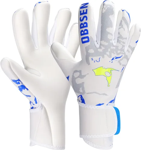 Guantes de portero con palma de corte medio negativo, ajuste cómodo, guantes de portero de fútbol ligeros y flexibles con ultra agarre Gris