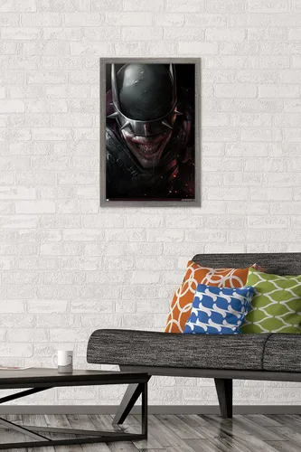 Miniatura 2 de Trends International DC Comics The Batman Who Laughs - Póster de pared de cara, 14.725 x 22.375 pulgadas, versión enmarcada de madera de granero