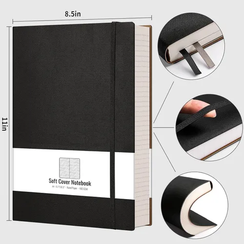 Miniatura 2 de AHGXG Cuaderno universitario rayado A4 - Cuaderno en blanco A4 extragrande con líneas - 320 páginas de diario grueso para escribir, papel grueso