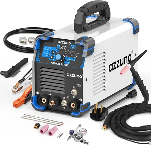 Miniatura 8 de AZZUNO Soldador TIG de 200 A con pulso frío, 5 en 1 DC HF TIG/TIG de pulso/TIG frío/TIG puntual/STICK, 110V y 220V de doble voltaje, soldador TIG