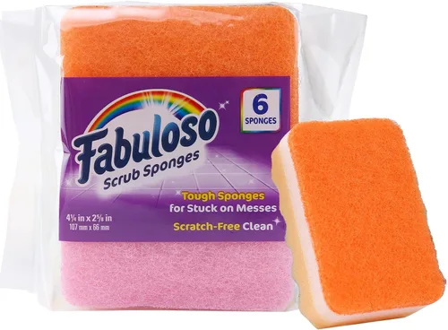 Miniatura 13 de Esponjas Fabuloso, Púrpura - Limpiador sin arañazos para platos y superficies - Esponja para lavar platos para una experiencia de limpieza audaz