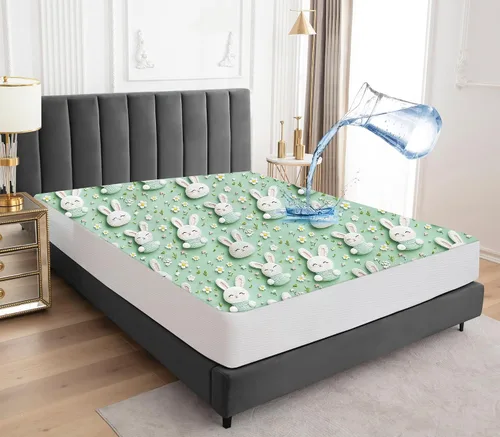 Miniatura 26 de Sufdari Protector de colchón impermeable, funda de colchón tamaño individual para cama, bolsillo profundo de 18 pulgadas, protector de colchón