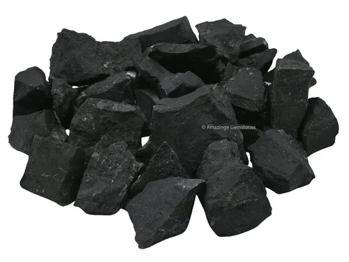 Miniatura 3 de Piedras de Shungite Crudas de Amazing Gemstone, Piedras de Cristal de Shungite Real para Purificación de Agua - 30-70mm Piedra Shungite Original