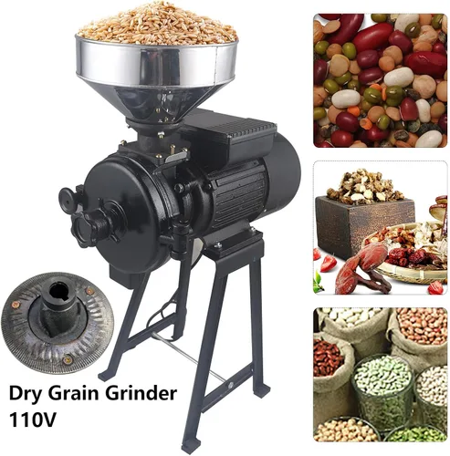 Miniatura 3 de Molinillo de maíz eléctrico de granos, máquina de molinillo de maíz comercial de 2200 W, máquina de molinillo de maíz de arroz resistente, avena