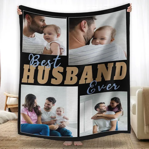 Miniatura 9 de YESCUSTOM Manta de fotos personalizada con tus fotos y textos, fabricada en Estados Unidos, regalo para esposas amigas para vacaciones, cumpleaños