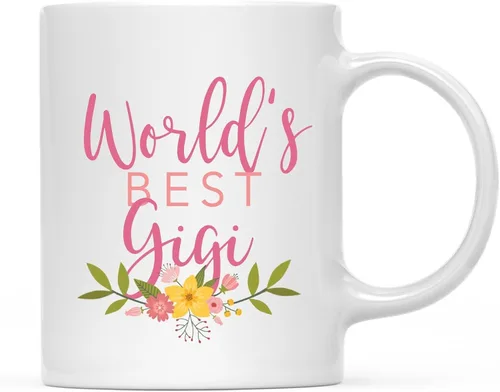 Miniatura 65 de Andaz Press Taza de café de 11 oz, regalo de broma de la mejor abbuela del mundo, diseño floral, paquete de 1