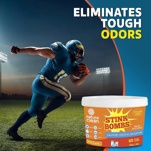 Miniatura 7 de Nature Clean Stink Bombs - Cápsulas eliminadoras de olores para ropa, elimina mascotas, sudor, grasa, moho y olores deportivos, desodorante