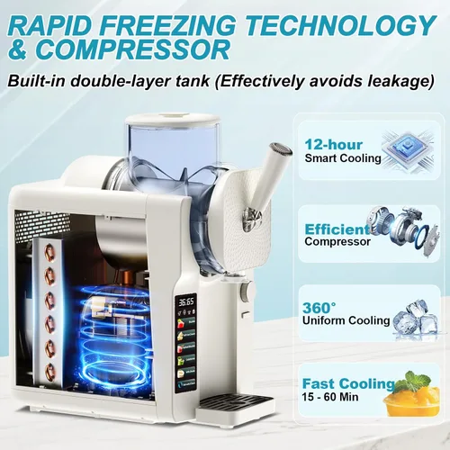 Miniatura 5 de Máquina para hacer helados, máquina de helado suave y máquina de granizado para el hogar, hace helado, yogur congelado, gelato, batidos