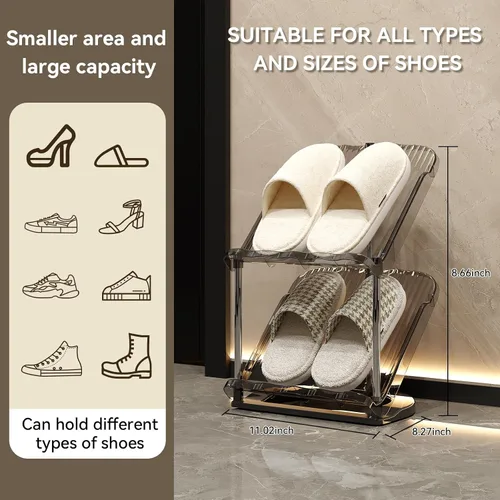Miniatura 2 de YYW Estante para zapatos estrecho vertical, estante para zapatos para entrada, organizador de almacenamiento de zapatos de esquina para espacios
