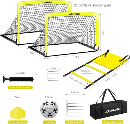 Miniatura 2 de Portería de fútbol para niños de nivel profesional en el patio trasero, red de fútbol de poliéster de 5 capas resistente a desgarros y postes de 10