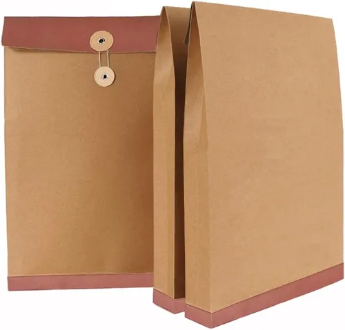 Miniatura 2 de 10 sobres de cuerda de papel kraft A4 con refuerzo, carpetas de archivos, facturas, bolsa organizadora de archivos con cierre de cuerda de botón