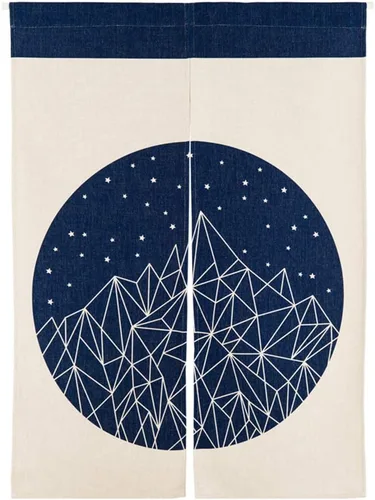 Miniatura 25 de Tapiz japonés Noren para puerta, moderno pájaro, hecho a mano, cortina de puerta, divisor de habitación para decoración del hogar, 33 x 35 pulgadas