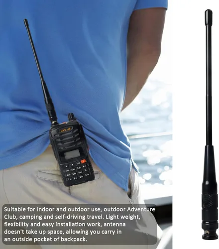 Miniatura 4 de Antena BNC HYS-701N de doble banda VHF/UHF 2M 70CM Antena para ICOM IC-A14 IC-V8 Vertex HX300 HX320 Kenwood TK100 TK200 Radio de mano (3 unidades)