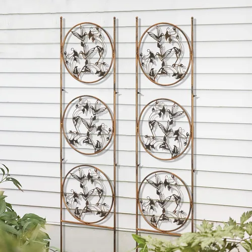 Miniatura 6 de SUNNYPARK Juego de 2 enrejados de jardín de metal para colibríes para plantas trepadoras, enrejado decorativo para verduras y flores enredaderas