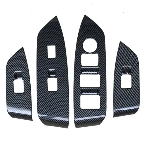 Miniatura 5 de ruihe 4 piezas de fibra de carbono de color de ventana de puerta de automóvil panel de control ajuste para Mazda CX-5 CX5 2017 2018 2019 2020 2021