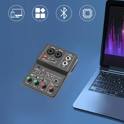 Miniatura 3 de Mezclador de audio profesional de 2 canales, mezclador digital de audio, placa de sonido profesional, amplificador de estudio en vivo USB