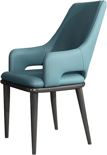 Miniatura 11 de Sillas de comedor con brazos Juego moderno de 6, Silla auxiliar de cocina, Sillas laterales tapizadas de comedor, Sillas de comedor de cuero, Silla