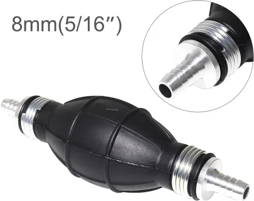 Miniatura 2 de Bomba de combustible de goma de 2 bombillas negras para transferencia de combustible al vacío, imprimación manual, gasolina, gasolina, diésel