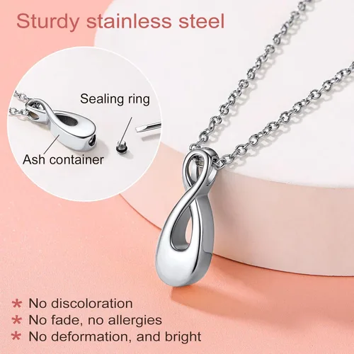 Miniatura 11 de FindChic Collares personalizados con urna para cenizas, barra vertical, gato, luna, reloj de arena, garra de perro, acero inoxidable, chapado en oro