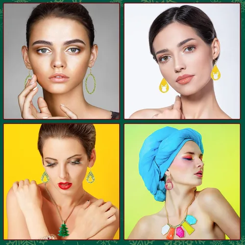 Miniatura 6 de Patelai 4 moldes de resina para aretes de forma irregular, molde de silicona para resina epoxi, kit de fabricación de joyas para mujeres