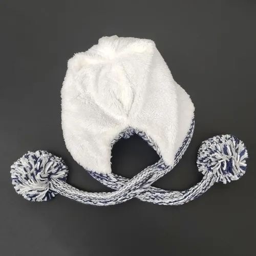 Miniatura 2 de HUAMULAN - Gorro de invierno para mujer estilo peruano con forro polar, solapas para orejas, doble capa, con pompones