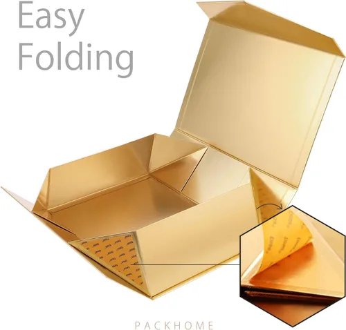 Miniatura 5 de PACKHOME Caja de regalo grande con tapa de 13.5 x 9 x 4.1 pulgadas, resistente caja de regalo plegable con cierre magnético para embalaje de regalo