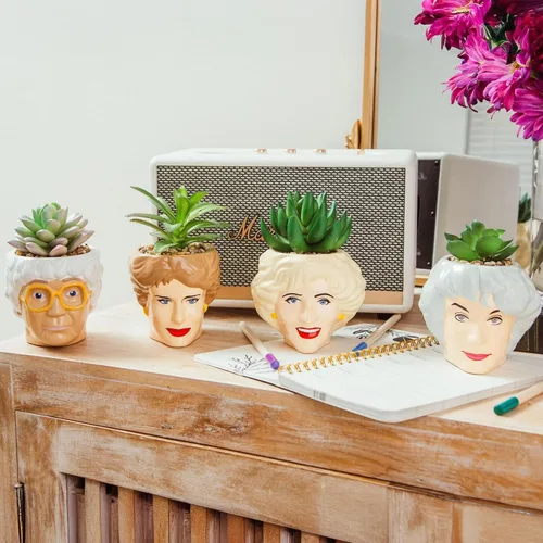 Miniatura 2 de Toynk The Golden Girls Face - Mini maceta de cerámica con suculentas falsas Juego de 4
