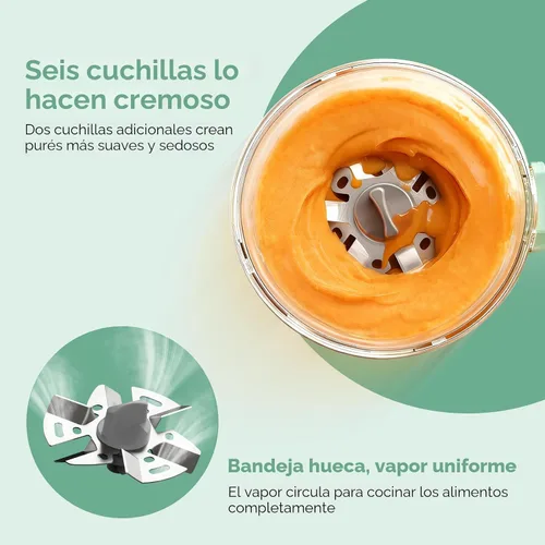 Miniatura 5 de Momcozy AutoMeal Procesador de Alimentos para Bebés – Procesador de Alimentos de Vapor y Mezcla Automática de Un Solo Paso, Taza Grande de 15 oz