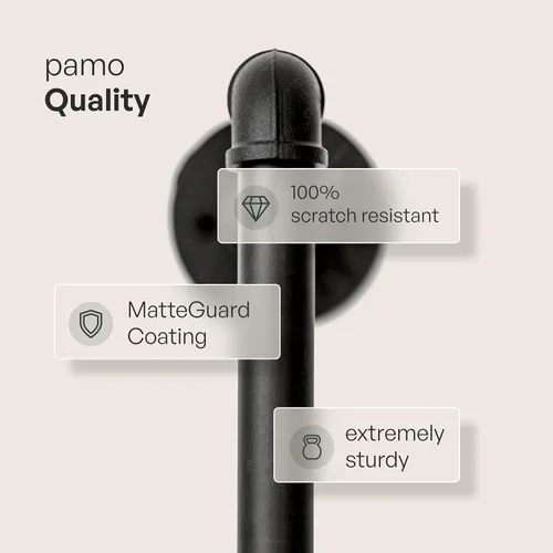 Miniatura 4 de pamo Perchero de tubería montado en la pared - Sistema de armario industrial en acero recubierto de polvo negro - 41 pulgadas de ancho x 87 pulgadas