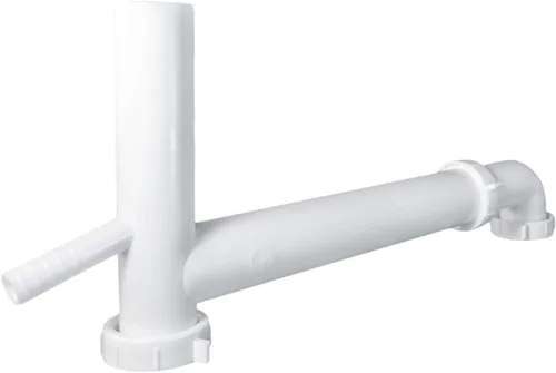 Miniatura 2 de Highcraft Q23917 Residuos de salida de plástico con rama para aplicaciones de drenaje tubular de 1-1/2 pulgadas, color blanco, paquete de 1