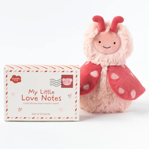 Miniatura 8 de Slumberkins Lovebug's Love Notes Bundle Mini animal de peluche Lovebug y My Little Love Notes Celebra este día de San Valentín – Juguetes