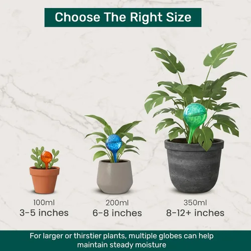 Miniatura 7 de Little Green Leaf Bombas de Riego Automáticas para Plantas, Insertos de Maceta de Riego Automático (Set de 10) Bombas de Plástico Transparente 6