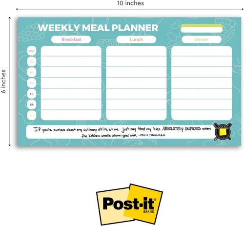 Miniatura 3 de Planificador semanal de comidas, 6 x 10 pulgadas, organizador de comidas, planificador de preparación de alimentos, bloc de notas, planificador