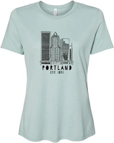 Miniatura 22 de Cute Women's Screen Printed Crew Neck Tee, Shirts With Sayings, Dusty Blue or Olive