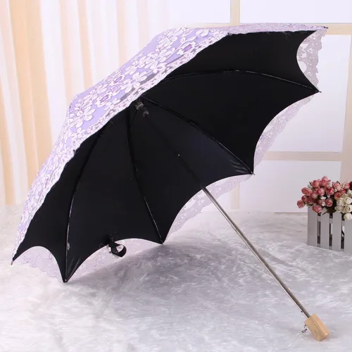 Miniatura 4 de Honeystore Parasol de viaje plegable Brolly Anti-UV Sombrilla Vintage