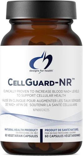 Designs for Health CellGuard-NR - Suplemento NAD+ - Cloruro de ribósido de nicotinamida con resveratrol + pterostilbeno para apoyar la reparación