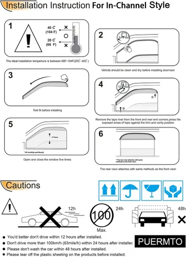 Miniatura 5 de Deflector de viento de ventana lateral para Chevy Silverado/GMC Sierra 1500, 2007-2014 2500HD/3500HD con cabina extendida, juego de 4 protectores