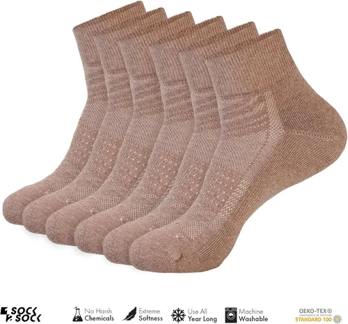 Miniatura 2 de 1SOCK2SOCK Paquete de 6 calcetines deportivos de algodón para hombres y mujeres, de algodón, corte bajo, calcetines para correr