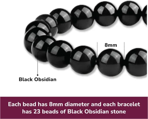 Miniatura 118 de Crystal Vibe Pulseras de cuentas de 0.315 in para mujeres y hombres, pulseras de cristal con piedras preciosas naturales, tamaño elástico ajustable