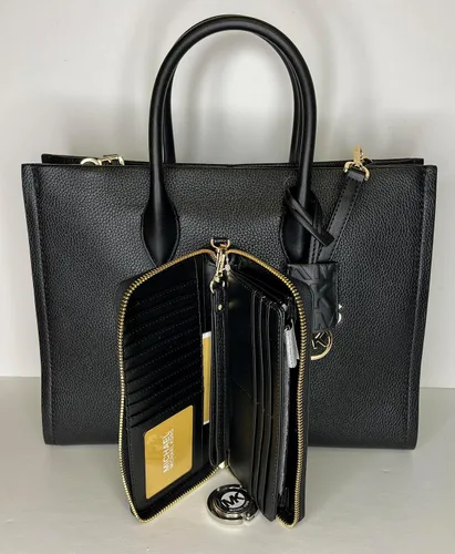 Miniatura 3 de Michael Kors Mirella MD EW Logo Tote Bag incluido con gran cartera Continental y gancho para bolso