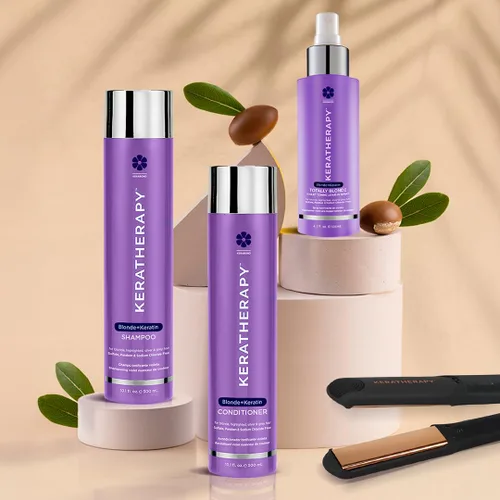 Miniatura 9 de KERATHERAPY Champú tonificante violeta totalmente rubio con infusión de queratina, 10.1 onzas líquidas, 10.1 fl oz, champú violeta para cabello