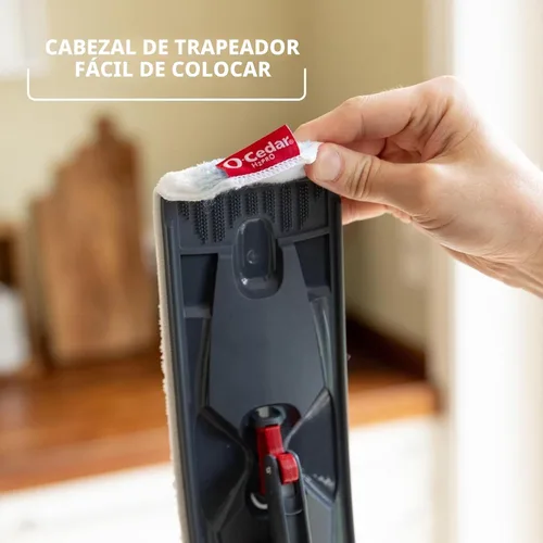 Miniatura 5 de O-Cedar H2prO - Sistema de trapeador plano con 1 cabezal de trapeador Herramienta de limpieza rápida Limpiar con agua limpia Almohadilla