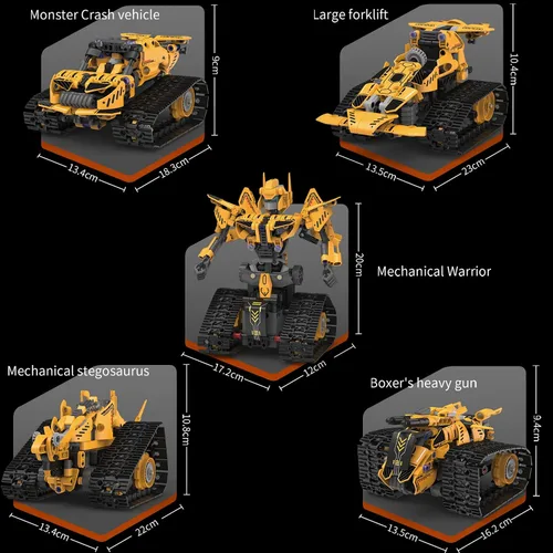 Miniatura 9 de Kit de construcción de robot para niños de 8 a 12 años, juguetes de construcción STEM 5 en 1 con control remoto y aplicación, más de 373 piezas