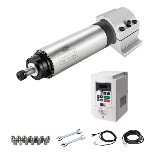 Miniatura 8 de Kits de motor de husillo CNC, 110 V 800 W 0.8KW husillo refrigerado por aire CNC husillo +110 V 0.75 KW VFD+Φ65mm montaje de abrazadera+juego