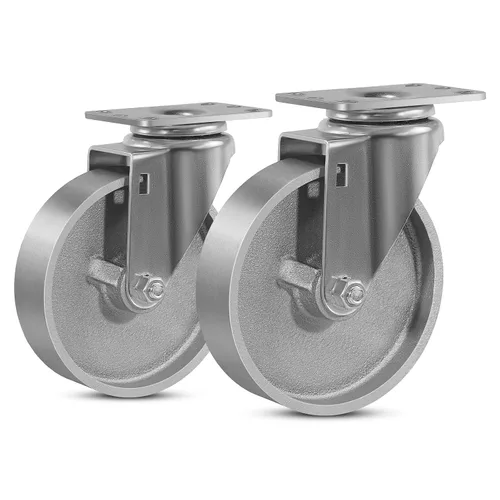 Miniatura 19 de Ruedas industriales resistentes de 3 x 1.25 pulgadas, capacidad de 350 libras, ruedas de hierro fundido y marco de acero para carros, carritos