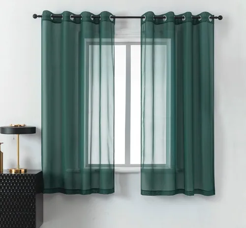 Miniatura 32 de DUALIFE Cortinas Amarillas de 72 Pulgadas de Largo para Dormitorio Juego de 2 Paneles con Ojales Ventana Semi Voile Filtrado de Luz Cortinas