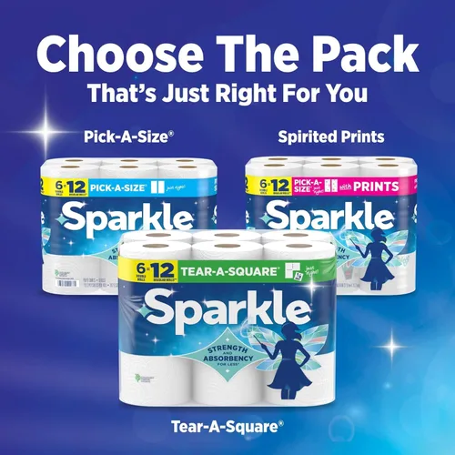 Miniatura 9 de Toallas de papel Sparkle, tamaño a elección, 24 rollos dobles (total de 2,640 hojas) - Toallas resistentes de 2 capas para limpieza de cocina