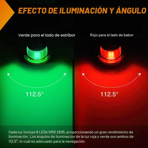 Miniatura 3 de Nilight Luz de navegación para barco marino, 2 unidades, 8 LED, rojo, verde, puerto LED, señales de estribor, luces de arco de 12 V, impermeables