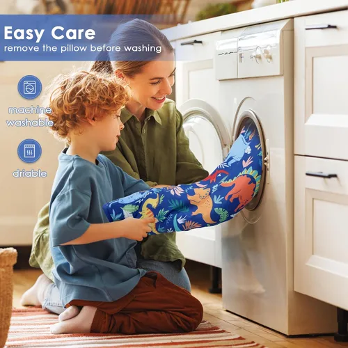 Miniatura 7 de Colchoneta portátil para siesta para niños con almohada extraíble y manta para niñas y niños, saco de dormir ligero extra grande para preescolar